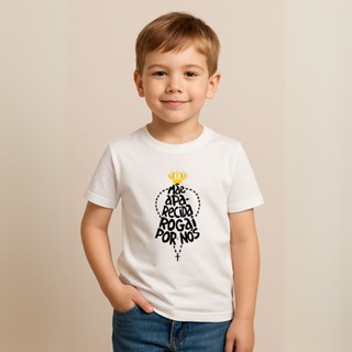Camiseta Infantil Nossa Senhora Aparecida Rogai por Nós Católico Presente Criança Black Friday em Oferta na Shopee
