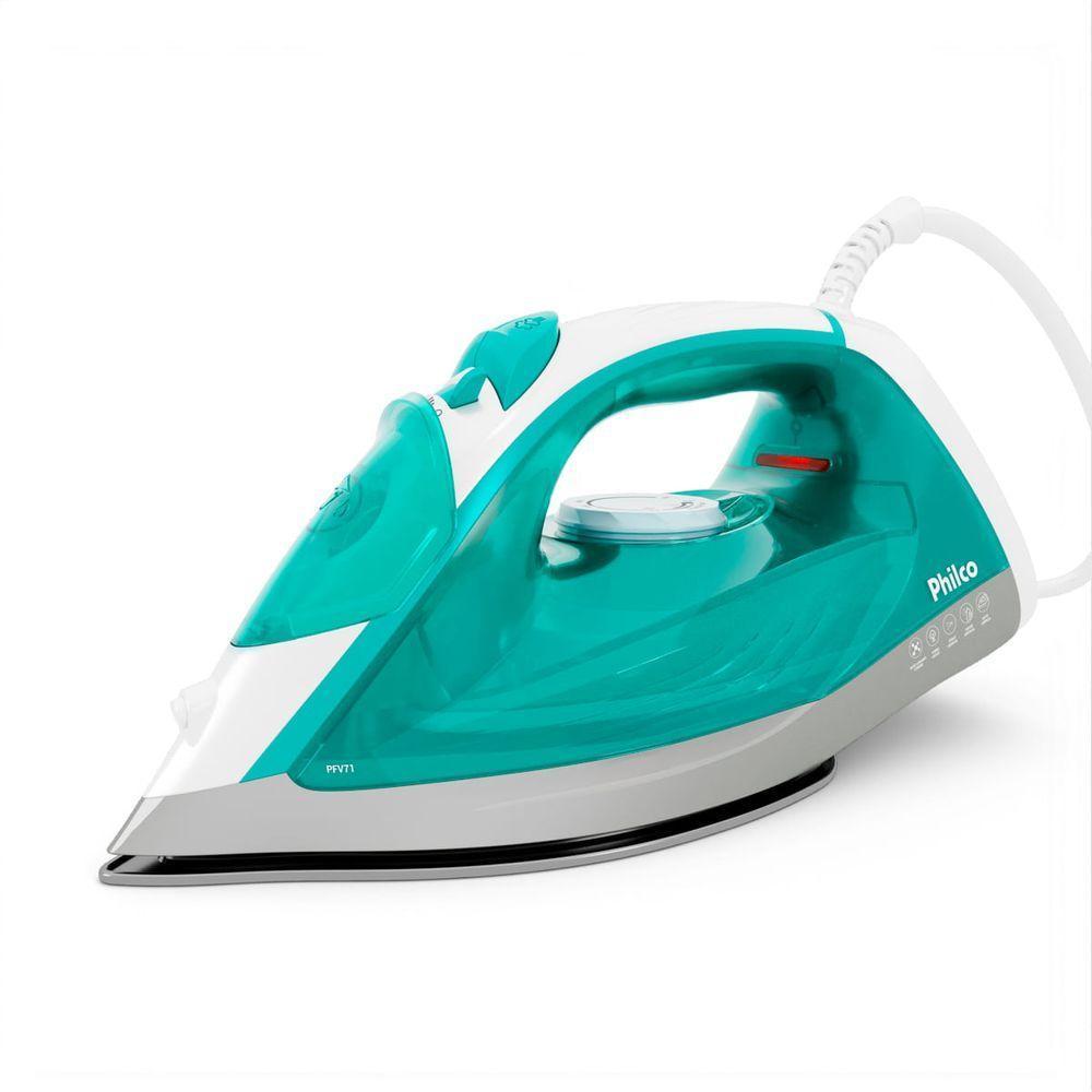 Philco Ferro de Passar a Vapor 320ml Base Cerâmica PFV71 127V Verde e branco