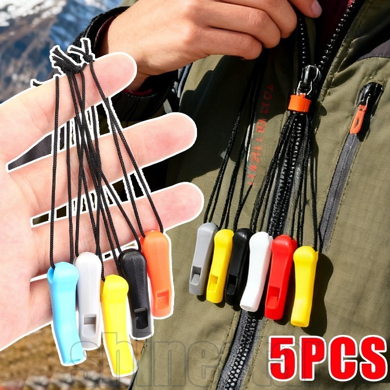 Extratores De Apito Para Mochila Ao Ar Livre De 5 Unidades-Com Acessório De Corda Traseira-Apitos De Sobrevivência Multi