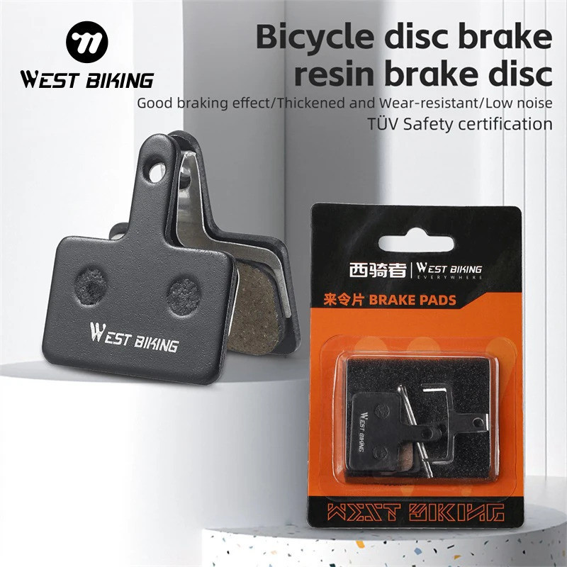 WEST BIKING 1 Par de Pastilhas de Freio a Disco Semimetálicas de Resina para Bicicleta Shimano M375 M395 M416 M446 M485