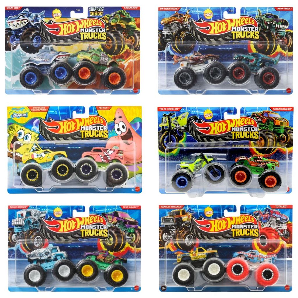 Hot Wheels Monster Truck Pack C/ 2 Carrinhos Mattel FYJ64