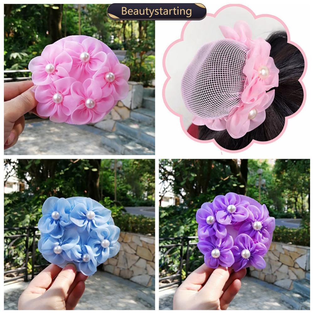 BEAUTYSTARTING Dot Girl Mulheres Bun Cover Snood Rede De Cabelo Latina Ballet Dança Patinação Crochê Snoods Acessórios P
