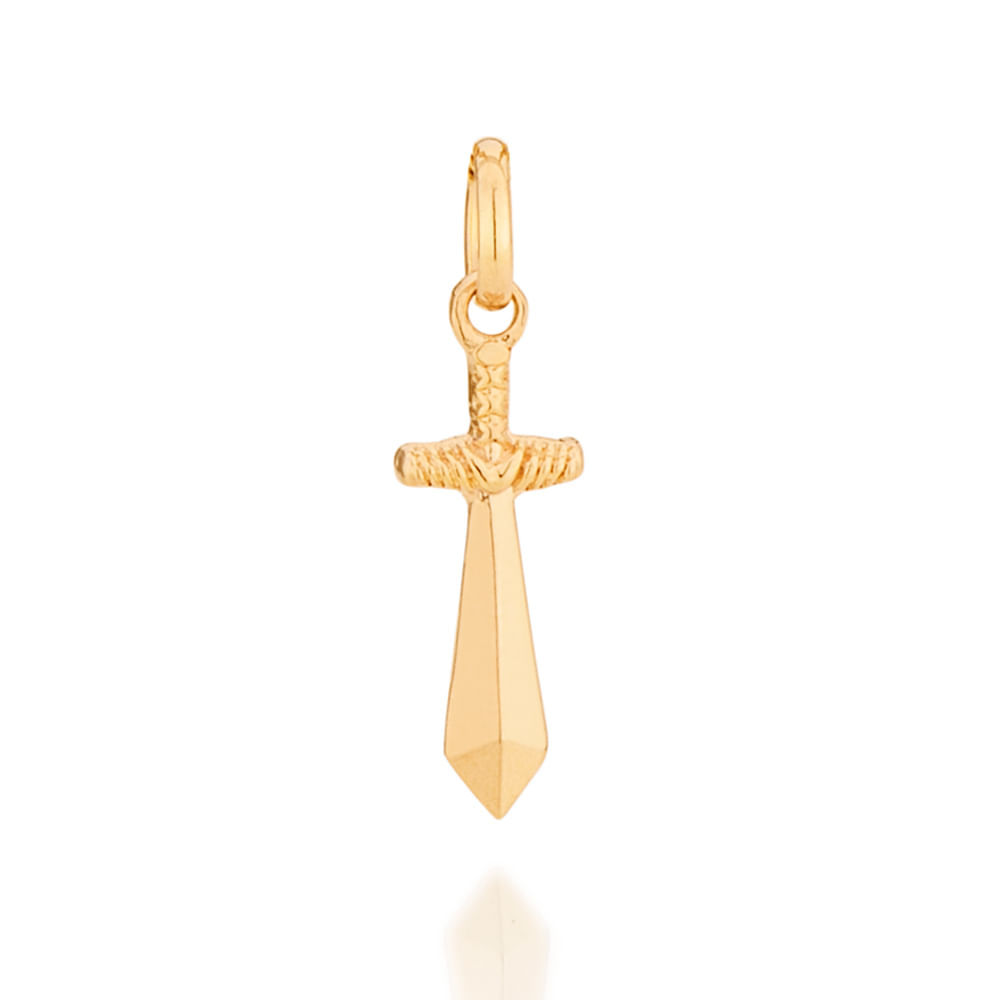 Pingente Rommanel Folheado Ouro 18K Espada Pequena Guerreiro 542217 em Oferta na Shopee