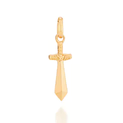 Pingente Rommanel Folheado Ouro 18K Espada Pequena Guerreiro 542217