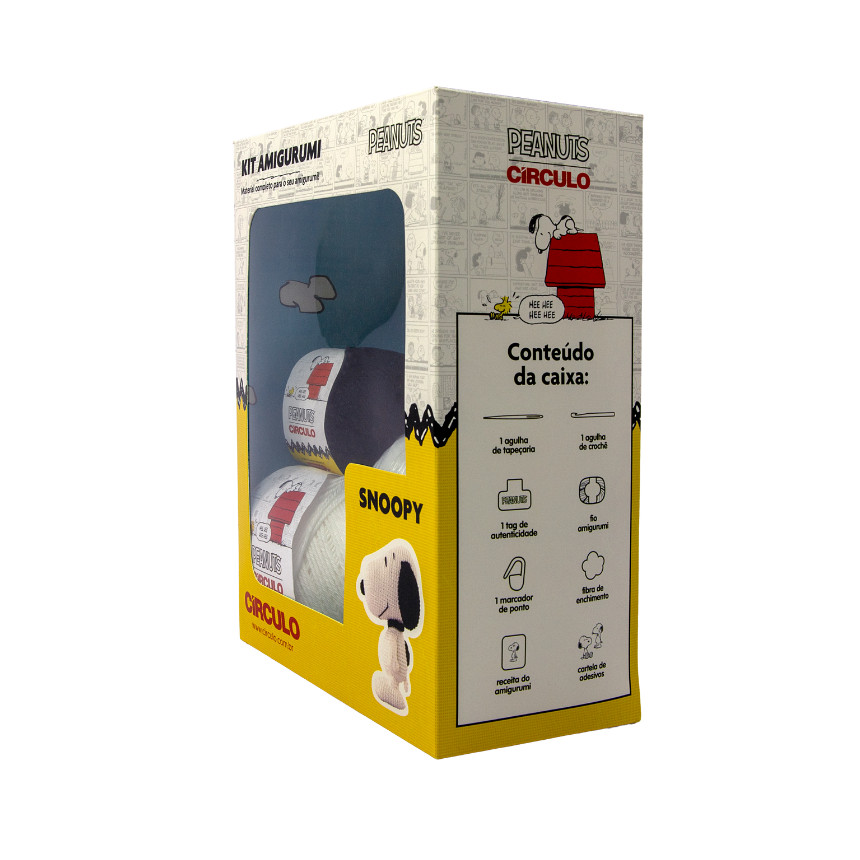 Kit Amigurumi Snoopy faça você mesmo material completo circulo