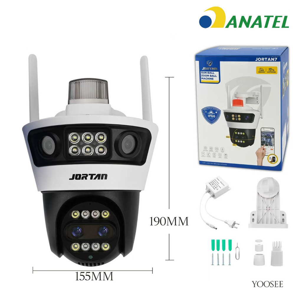 Câmera de Segurança Externa IP66 Visão Noturna Colorida, Zoom Digital, Áudio Bidirecional, App Yoosee FANG em Oferta na Shopee