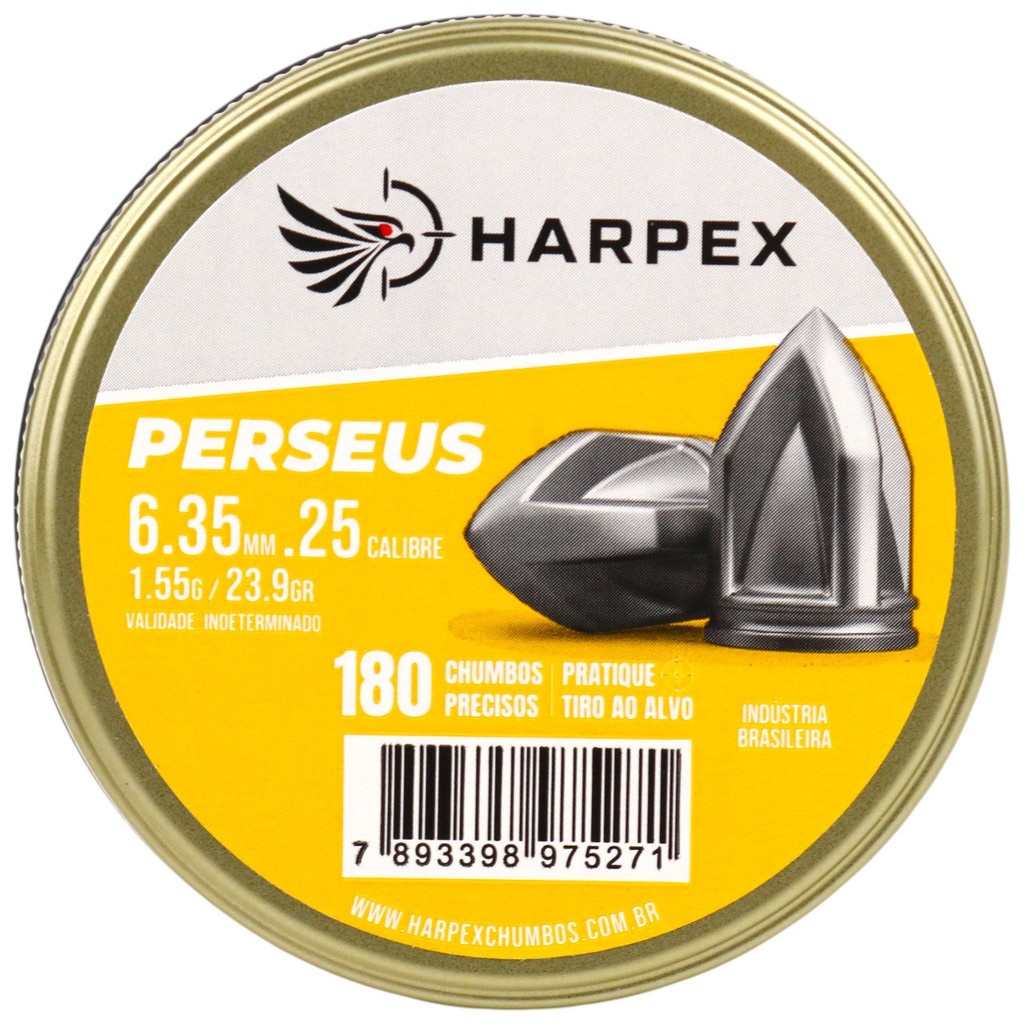 Chumbinho Harpex Perseus Alta Penetração 6.35mm (.25) - 180un