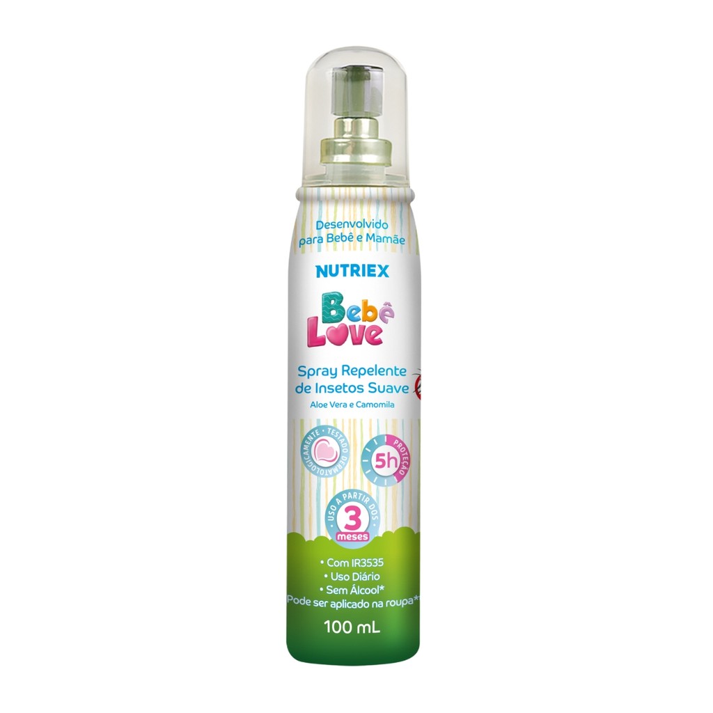 Spray Repelente De Insetos Suave Bebê Love Nutriex 100ml em Oferta na Shopee