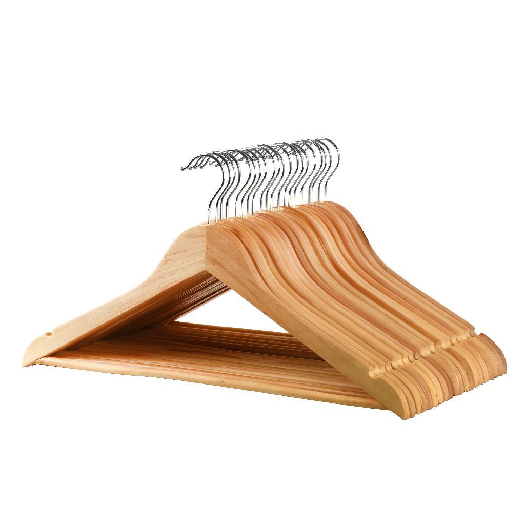 Kit 90 Cabides Para Roupas Em Madeira Premium Marrom