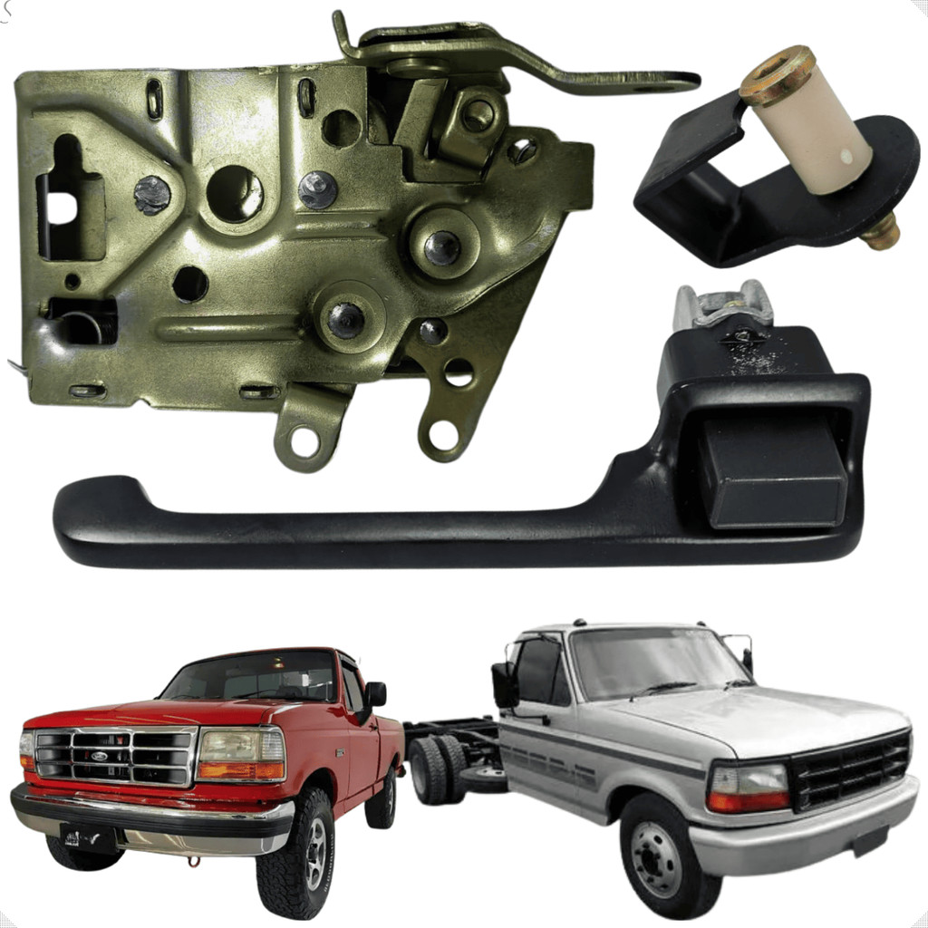 Conjunto Fechadura + Batente + Maçaneta Da Porta Direita Ford F1000 F4000 F12000 F14000 1993 A 1998