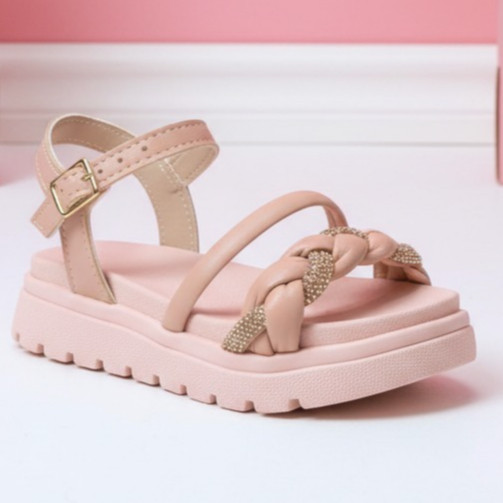 Sandália Infantil Feminina rançada Com Brilho Confortável Coleção Nova 22 ao 34 Envio No Mesmo Dia