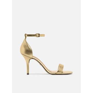 Sandália Dourada Salto Médio Fino  Isabelli Arezzo