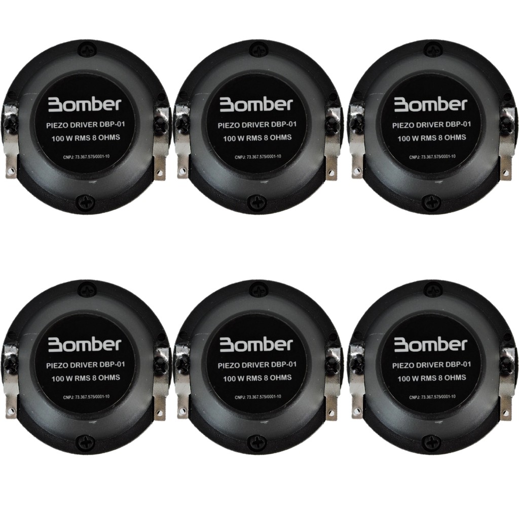 Kit 6 Drivers Bomber DBP01 100W RMS 8 Ohms Para Projetos de Som Automotivo Potente e Completo