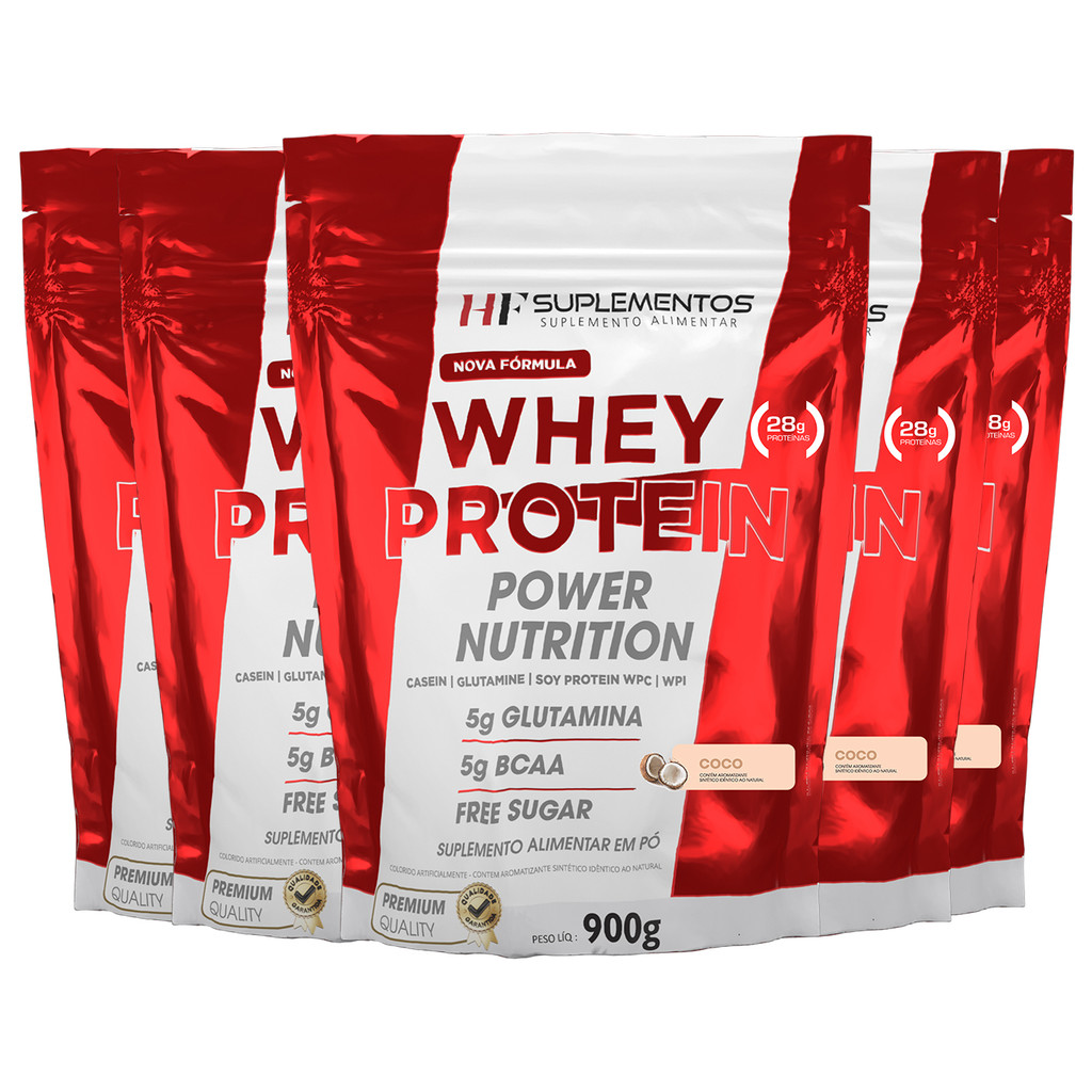 5X WHEY PROTEIN POWER NUTRITION REFIL 900G COCO HF SUPLEMENTOS