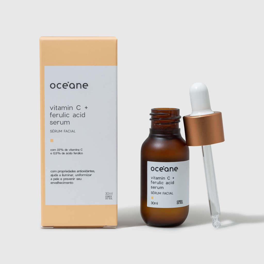 Detalhes do Kit Sérum Facial com Ácido Hialurônico + Sérum Facial de Vitamina C e Ácido Ferulico (2 Produtos)