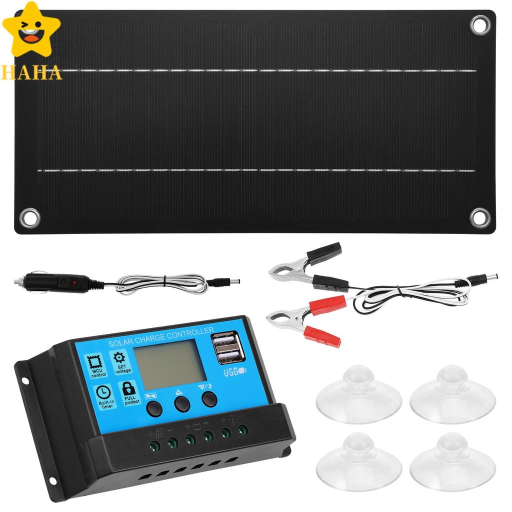 Kit De Painel Solar De Silício Monocristalino , Carregador De Bateria Eficiente De 600 Watts Com Clipe E Controlador 100