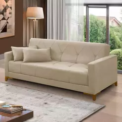 Sofá Cama 3 lugares 2,00m Aurora Suede Adonai Estofados