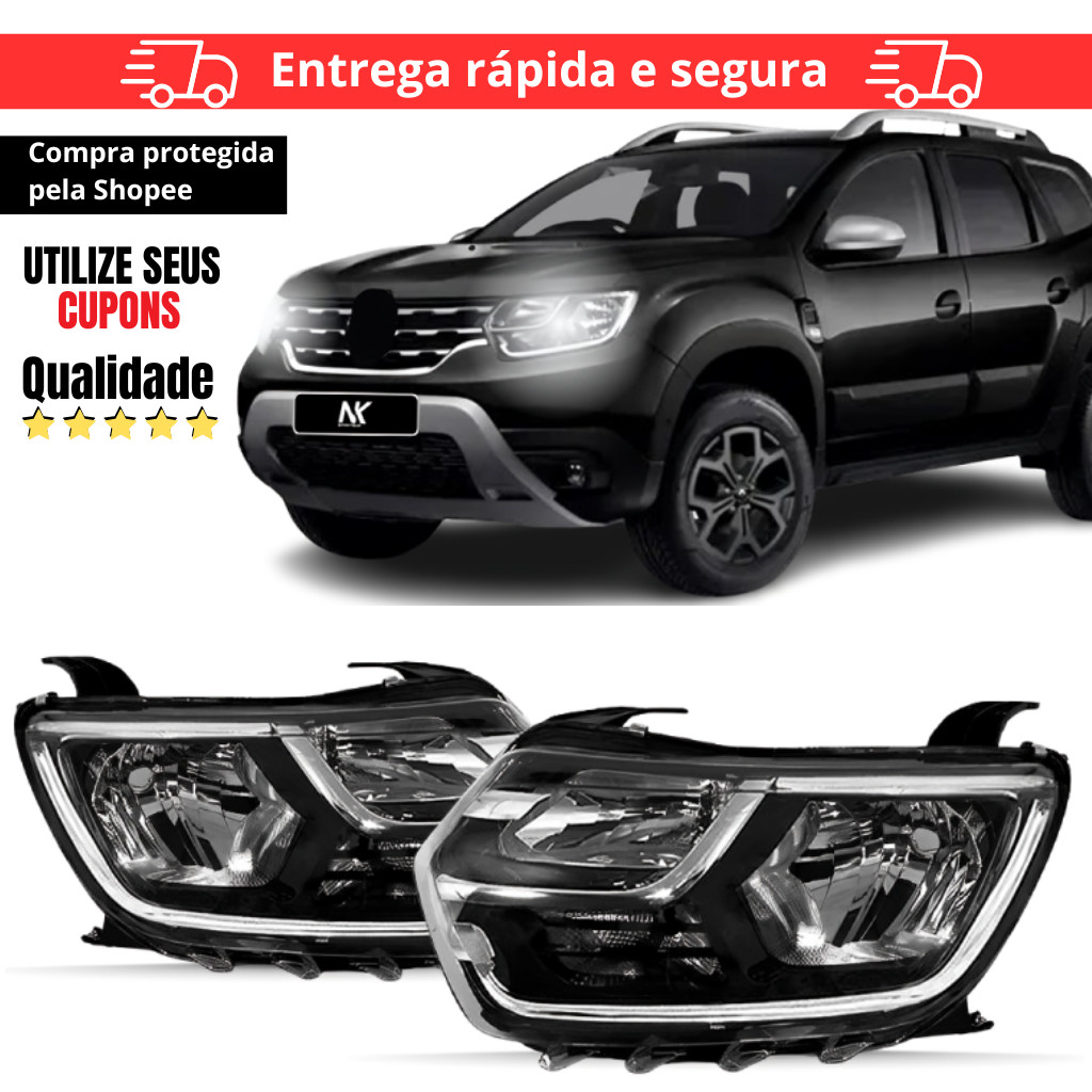Par/Un Farol Dianteiro Duster 2021 2022 2023 2024