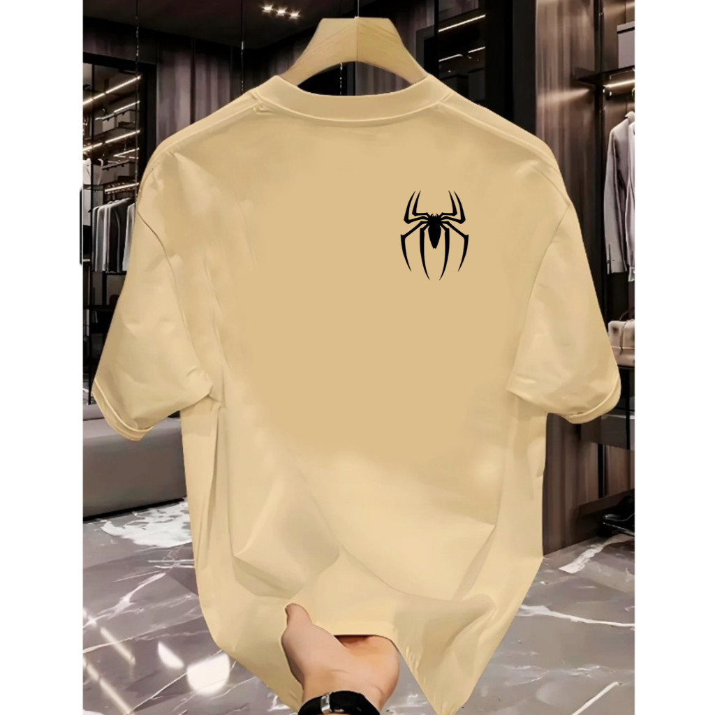 Camiseta Streetwear Aranha Camisa Masculina  Algodão  Manga Curta Gola Redonda Promoção Lançamento