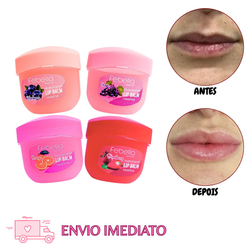 Febella Lip Balm Vaselina 100% Hidratante Vaselina protetor labial