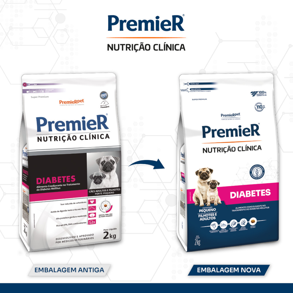 Ração Premier Nutrição Clínica para Cães Adultos de Raças Pequenas Diabetes 2kg — imagem 2 de 2