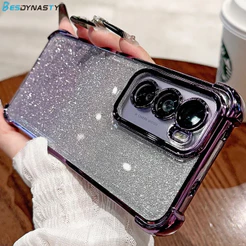 Gradiente Glitter Chapeamento Caso De Telefone Para Samsung Galaxy S26 S25 Borda S24 FE S23 S22 Ultra Plus S21 S20 Macio