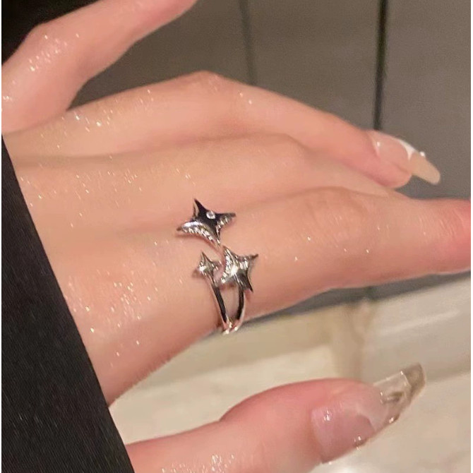 Design De Estrela De Anel Aberto BAMOER Para Presente Feminino Tamanho Ajustável