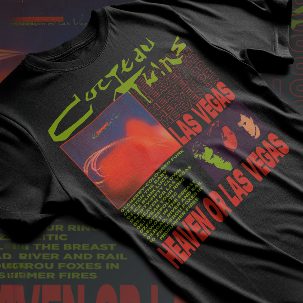 [Camiseta Premium em Algodão Puro]SISI Camiseta Basica Cocteau Twins Heaven Or Las Vegas Sexto Álbum Banda Escocesa Tee