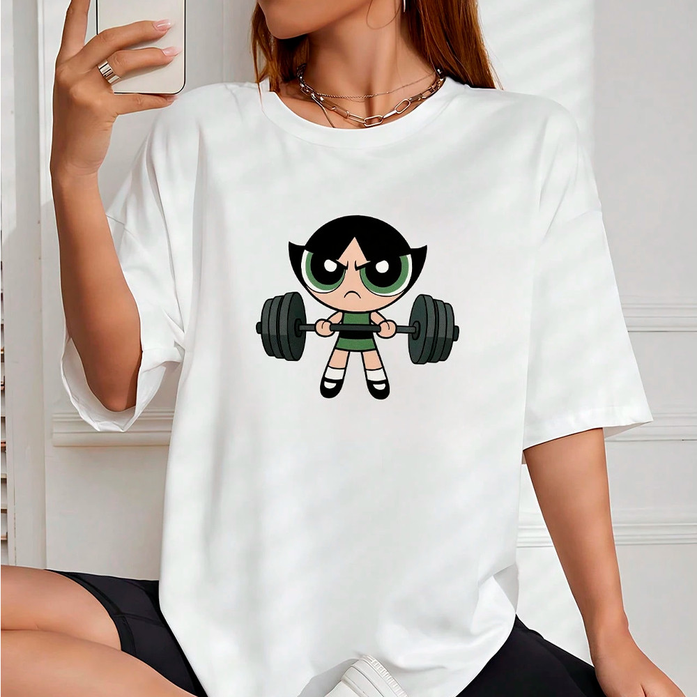 Camiseta em algodão fitness para treino estilosa gym cut florzinha super poderosa academia unissex Gym Rats