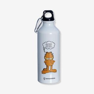 Garrafa de Alumínio com Mosquetão Garfield 500ml Escola Geek Resistente Com Tampa Rosqueável