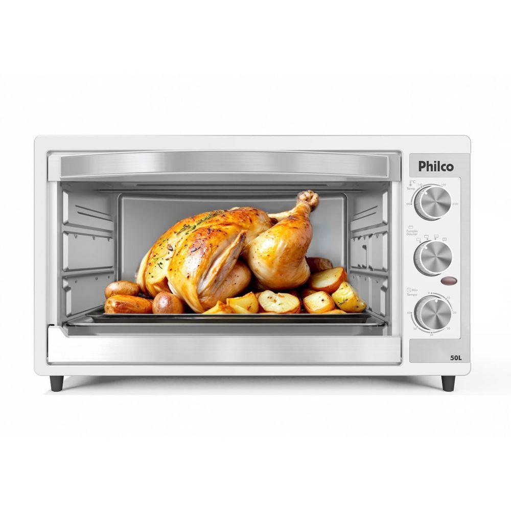 Forno Elétrico Branco Philco 50L Dupla Resistência PFE52B 110V em Oferta na Shopee