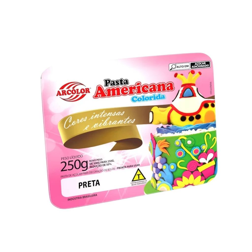 Pasta Americana Preta - 250g - 1 unidade - Arcolor - Rizzo em Oferta na Shopee