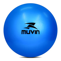 Bola de Pilates Overball Muvin 25cm azul Soft Gym com bico para inflar ideal para pilates yoga e treino funcional.