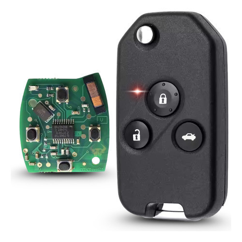 Chave Completa Honda Civic City CRV Fit 3 Botões Chip ID46 PCF7961 Telecomando