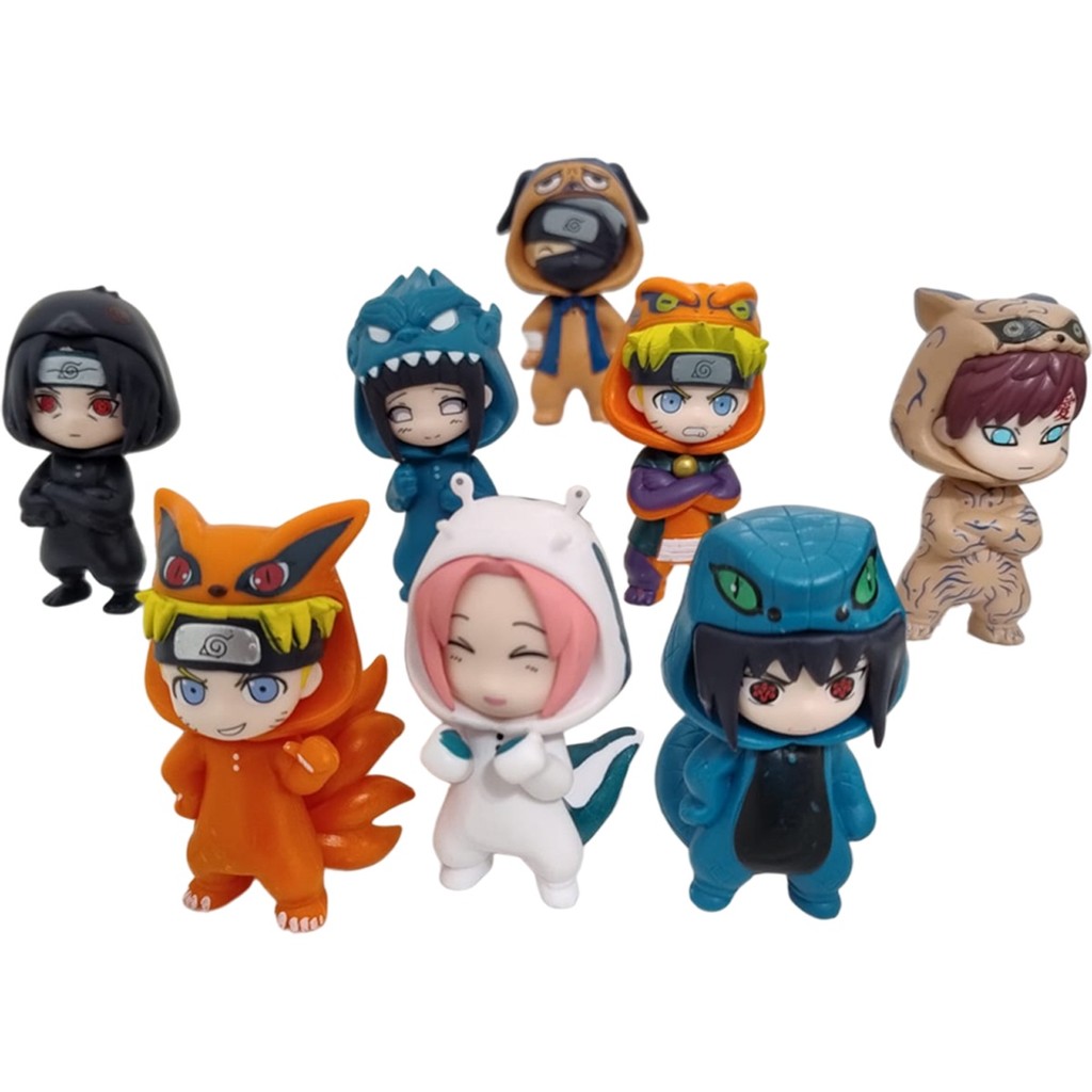 Estátua Mini Action Figure Personagens Com Pijamas Ninja Shinobi Konoha Anime Manga Naruto Shippuden