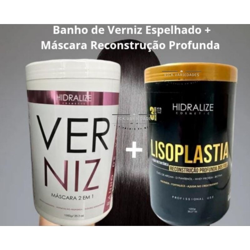 Máscara Banho de Verniz Hidralize + Máscara Reconstrução Profunda Hidralize 1kg em Oferta na Shopee