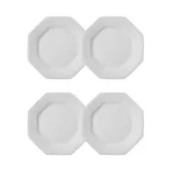 Jogo 4 Pratos de Sobremesa Prisma Brancos 20,5 cm Porcelana Schmidt