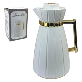 Garrafa Térmica de Café Laradore Bela - Branca e Dourada 1L