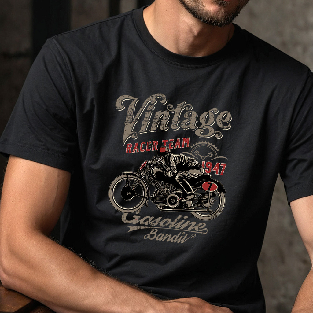 Camiseta Moto Vintage Gasoline bandit 1947 Indian - Motoquerio