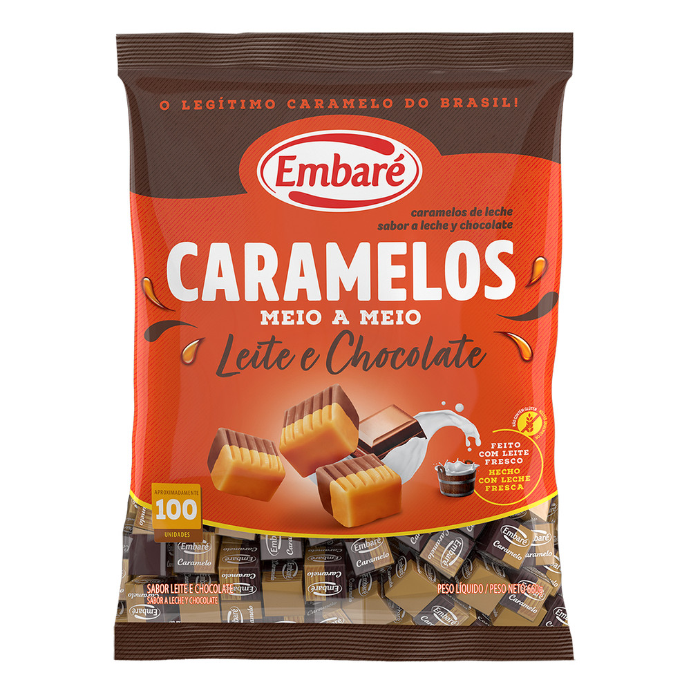 Bala Caramelo Leite e Chocolate 660g