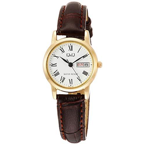 CITIZEN Q&Q Analog Water-Resistant Watch with Date & Day, Leather Strap A207-107 Ladies' White- Shipping from Japan -