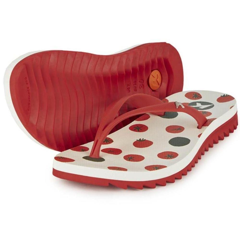 Chinelo Kenner Ibiza Tomates Feminino - Branco e Vermelho