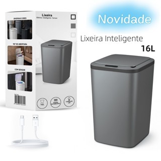 Lixeira Sensor Automática Inteligente de Banheiro Cozinha Escritório Capacidade 16 Litros em Oferta na Shopee