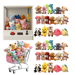 Kit 5 ou 10 Ursinhos de Pelúcia Coloridos Sortidos