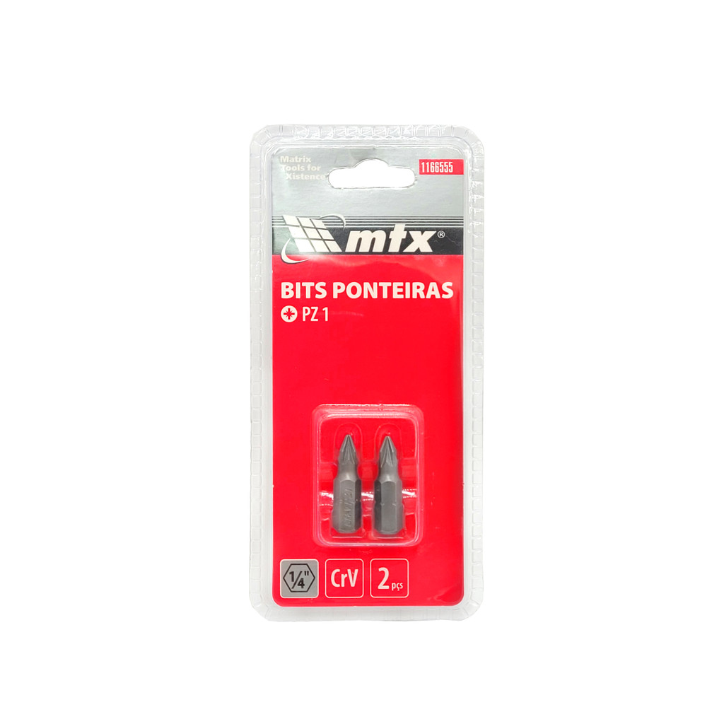 BITS POZIDRIV PZ1, CROMO VANADIO, 25MM, 2PCS // MTX
