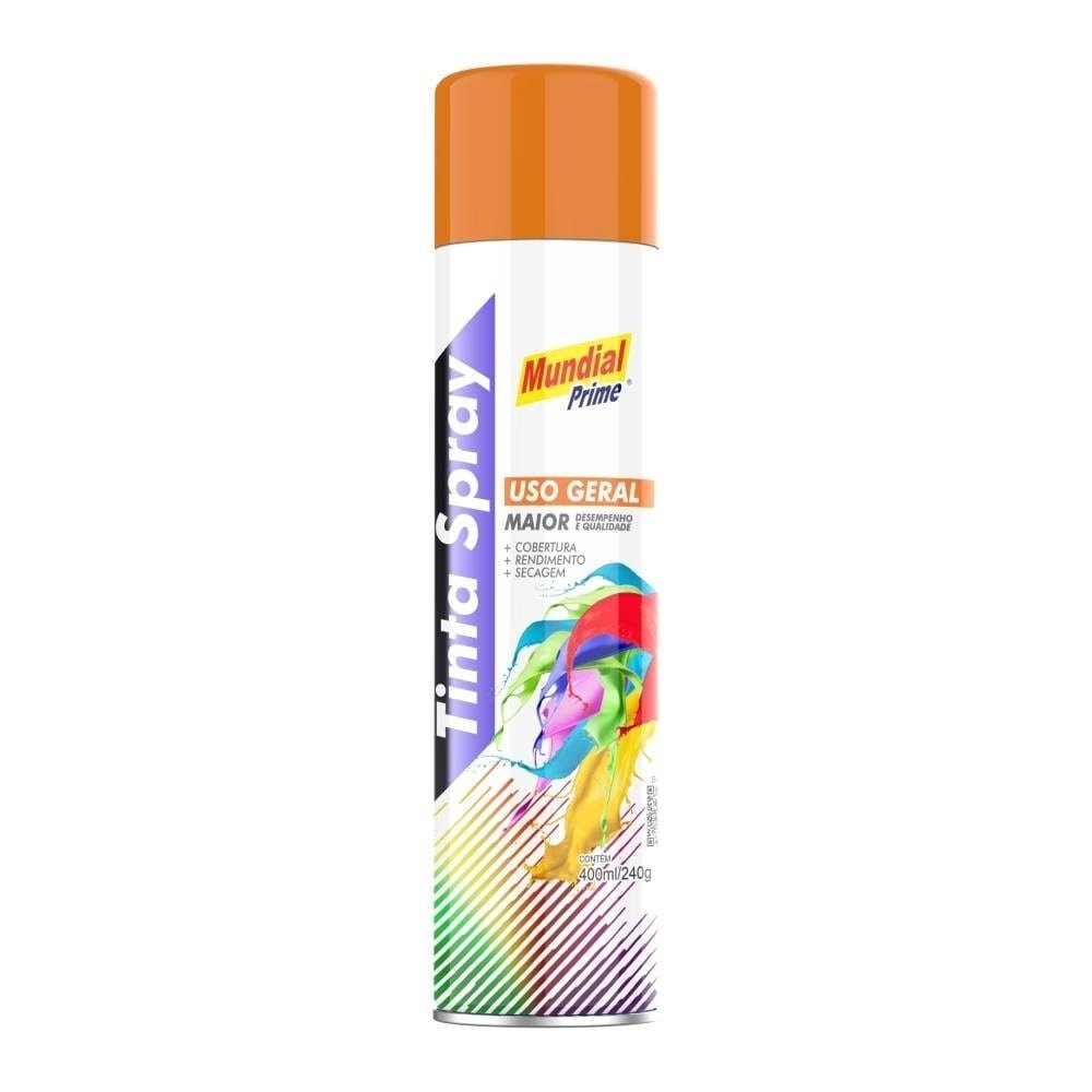 Tinta Spray Mundial Prime Uso Geral Laranja 400ml em Oferta na Shopee
