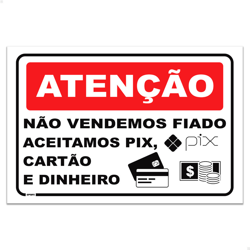 Placa Atenção Não Vendemos Fiado 30x20 cm Branco Sinalização em Oferta na Shopee