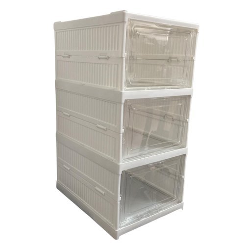 Armario Modular Dobravél Multiuso Organizador Plastico Branco Compacto