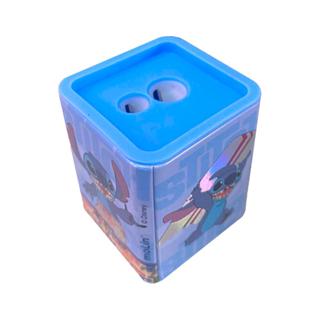 Apontador 2 Furos Jumbo Depósito Metálico Stitch Azul Molin em Oferta na Shopee