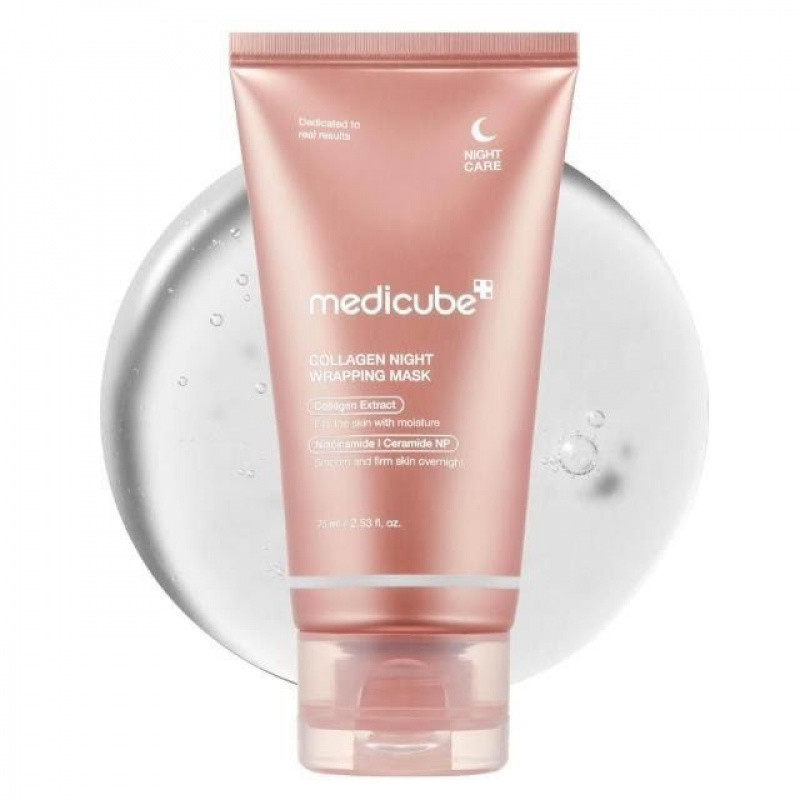 Medicube Colágeno Noite Embrulho Máscara Rejuvenescimento Hidratante Peptídeo Reparação Noturna Facial Persistente
